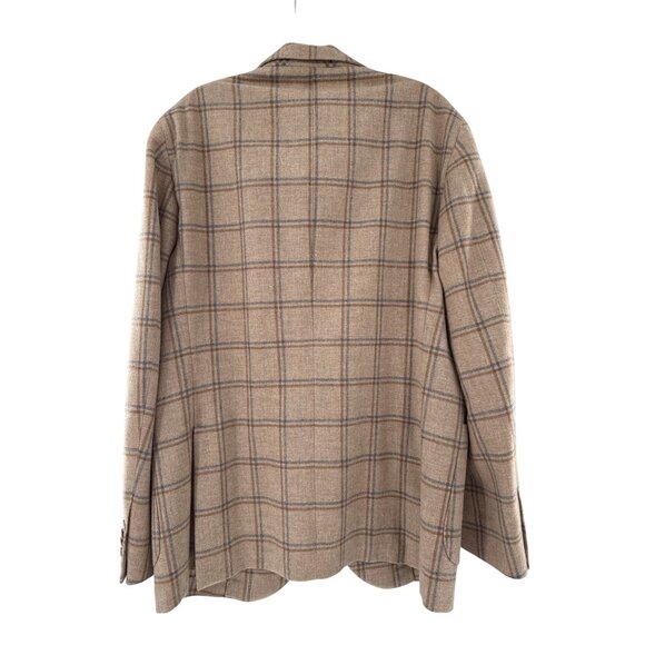 Luigi Bianchi Mantova Sartoria Mens Wool Cashmere Silk Plaid Blazer Jacket 50 - Picture 2 of 10